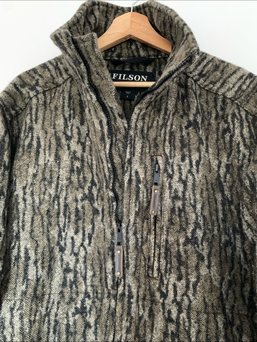 Limited Edition Filson Mossy Oak Milled Camo Wool Field Jacket - Green/Brown - Picture 3 of 12